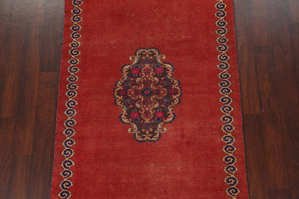 Vintage Red Kerman Persian Area Rug 4x7