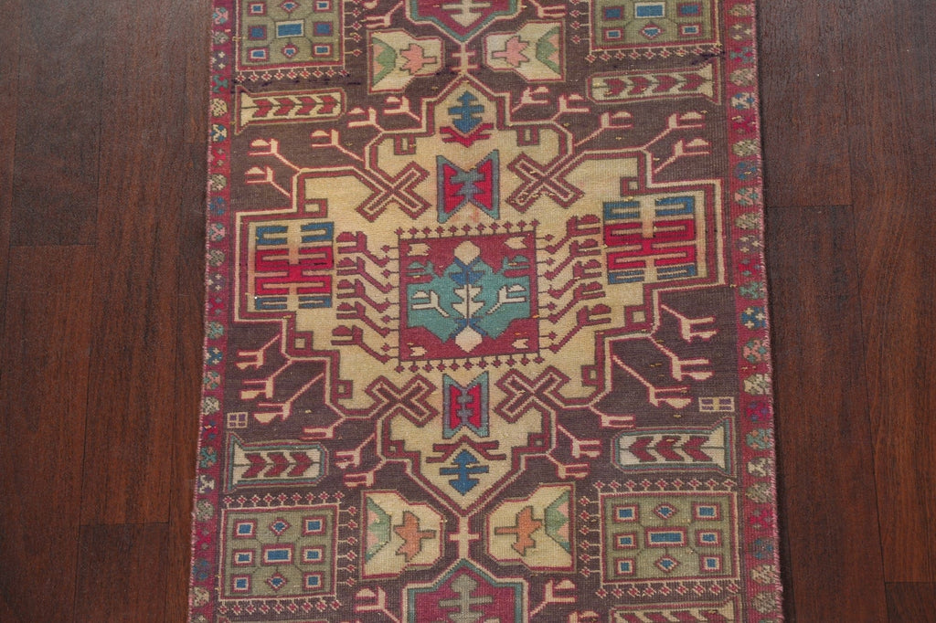 Tribal Geometric Meshkin Persian Runner Rug 3x9