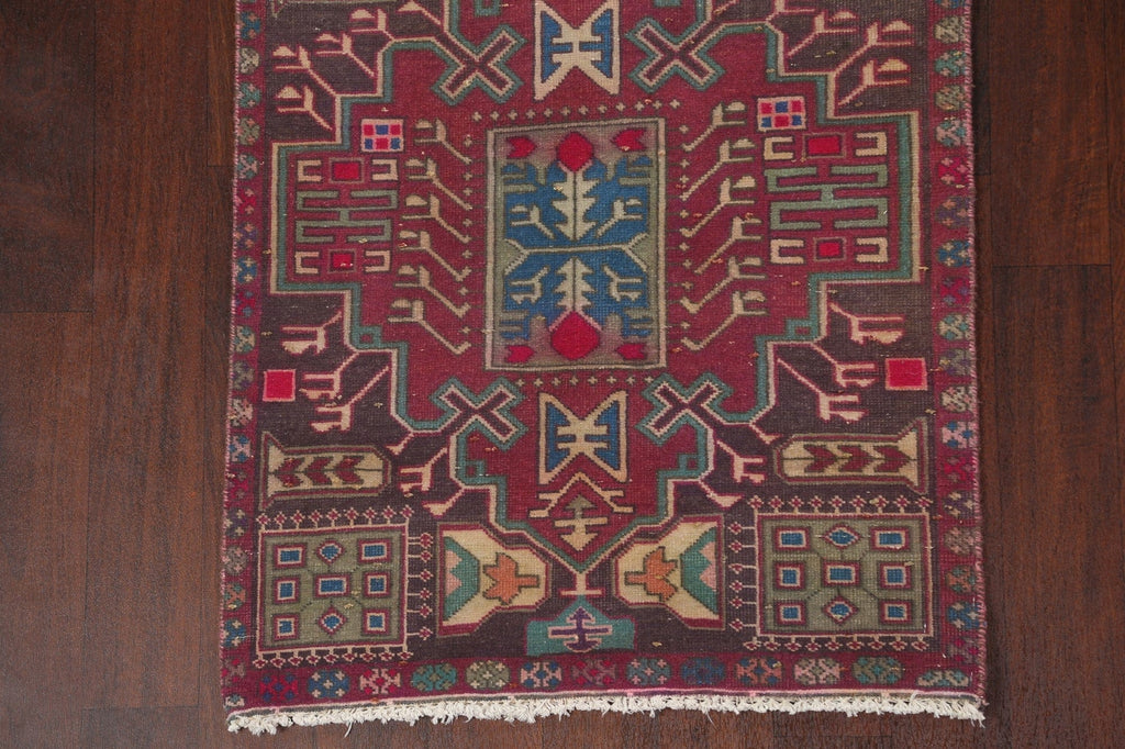 Tribal Geometric Meshkin Persian Runner Rug 3x9