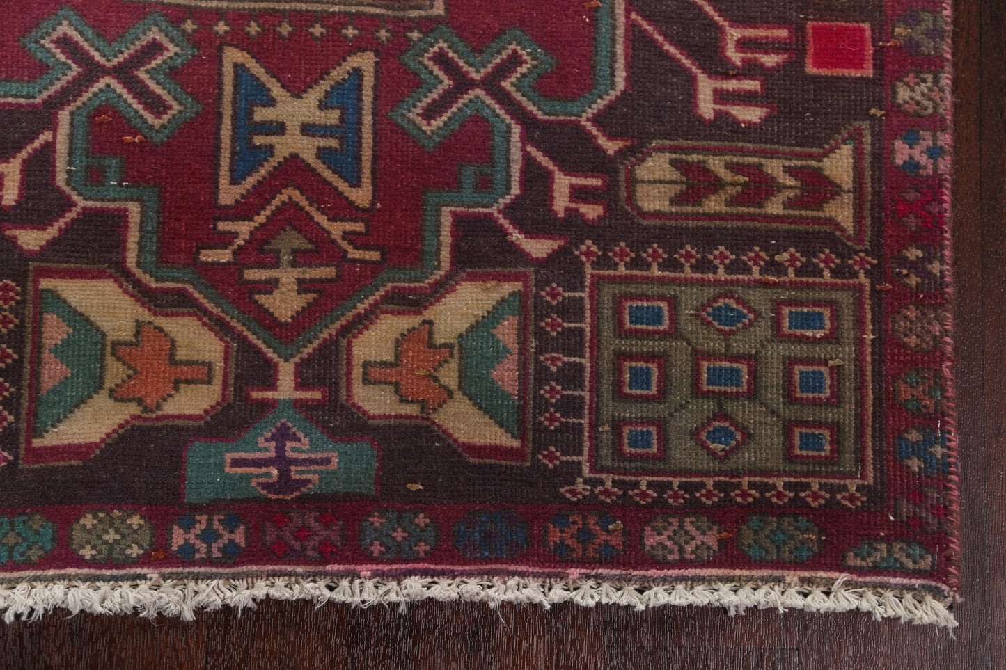 Tribal Geometric Meshkin Persian Runner Rug 3x9