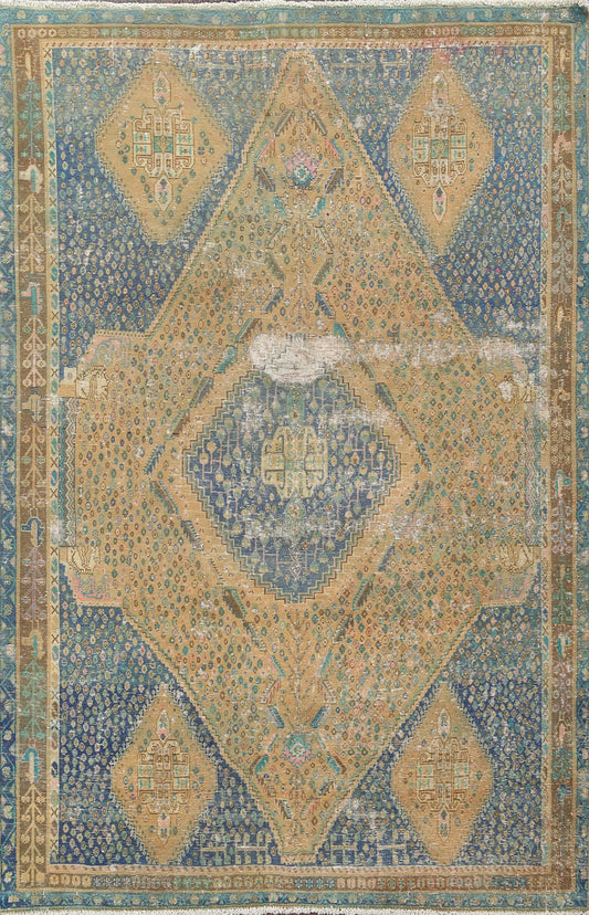 Antique Geometric Sirjan Persian Area Rug 5x8
