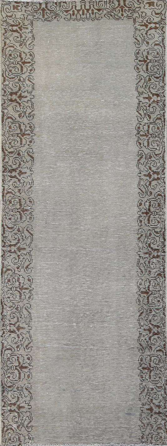 Distressed Over-Dye Tabriz Persian Runner Rug 3x8