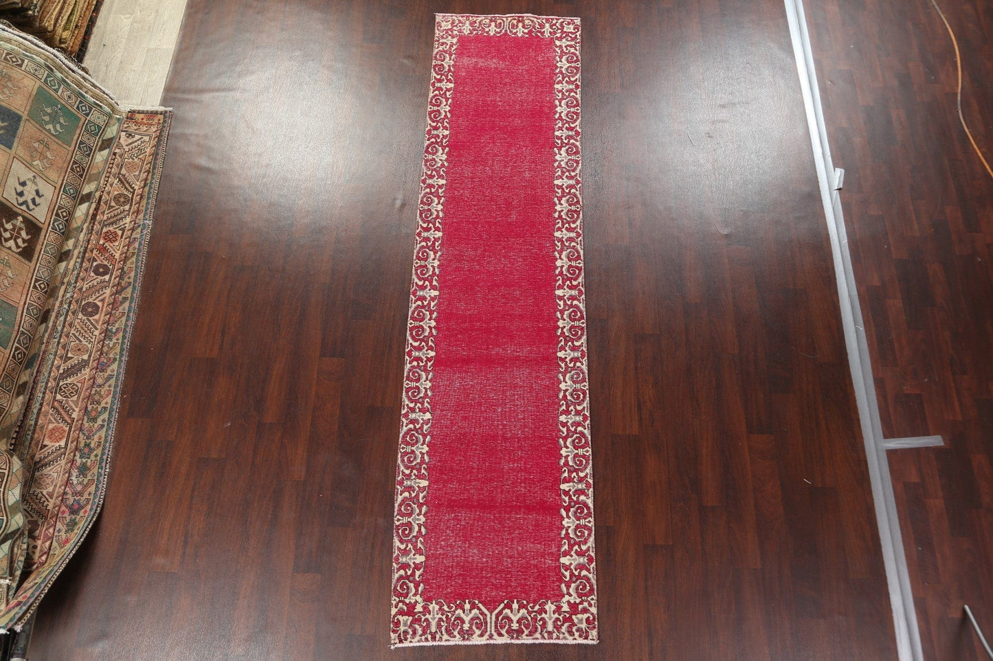 Bordered Tabriz Persian Runner Rug 3x11