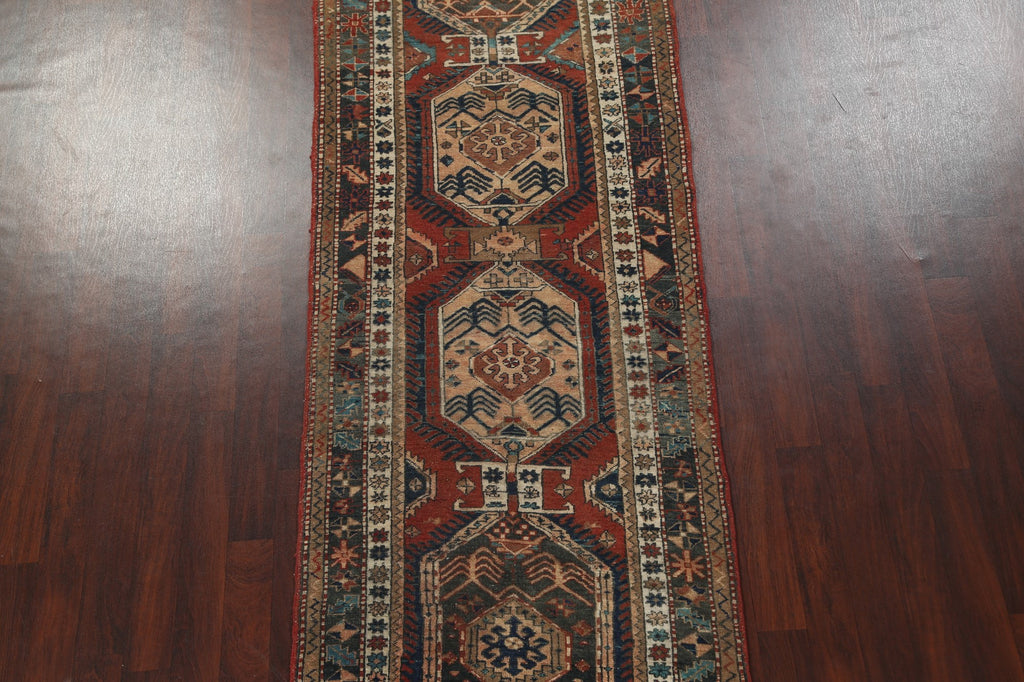 Vintage Heriz Persian Runner Rug 4x14