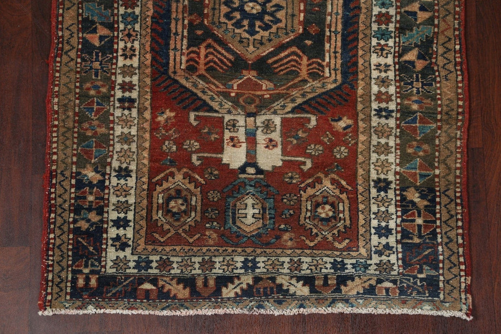 Vintage Heriz Persian Runner Rug 4x14