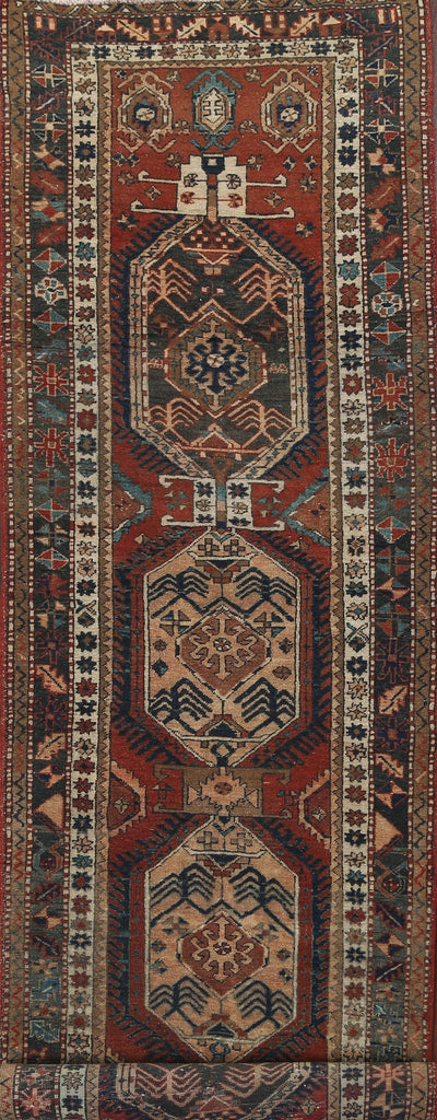 Vintage Heriz Persian Runner Rug 4x14