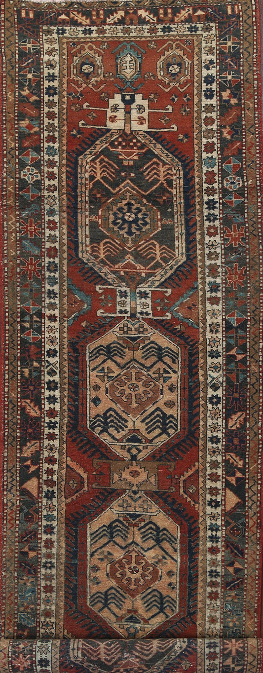 Vintage Heriz Persian Runner Rug 4x14