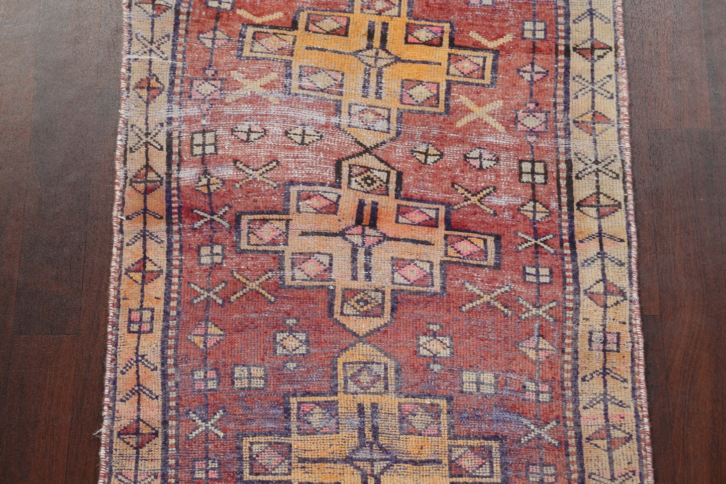 Geometric Meshkin Persian Runner Rug 3x11