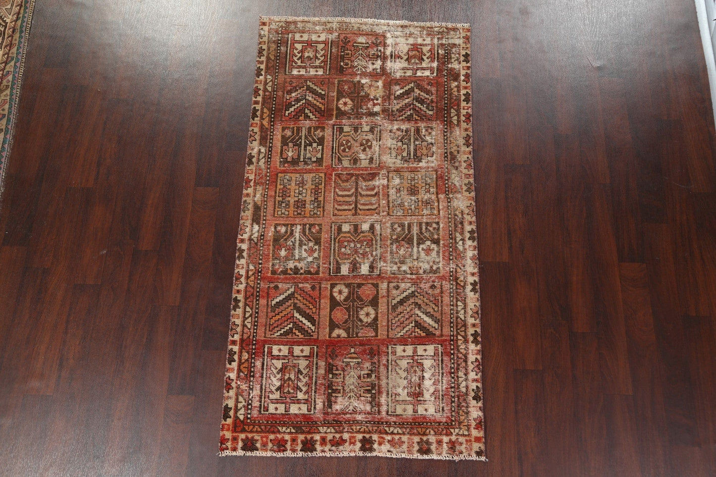 Vintage Wool Bakhtiari Persian Area Rug 4x7