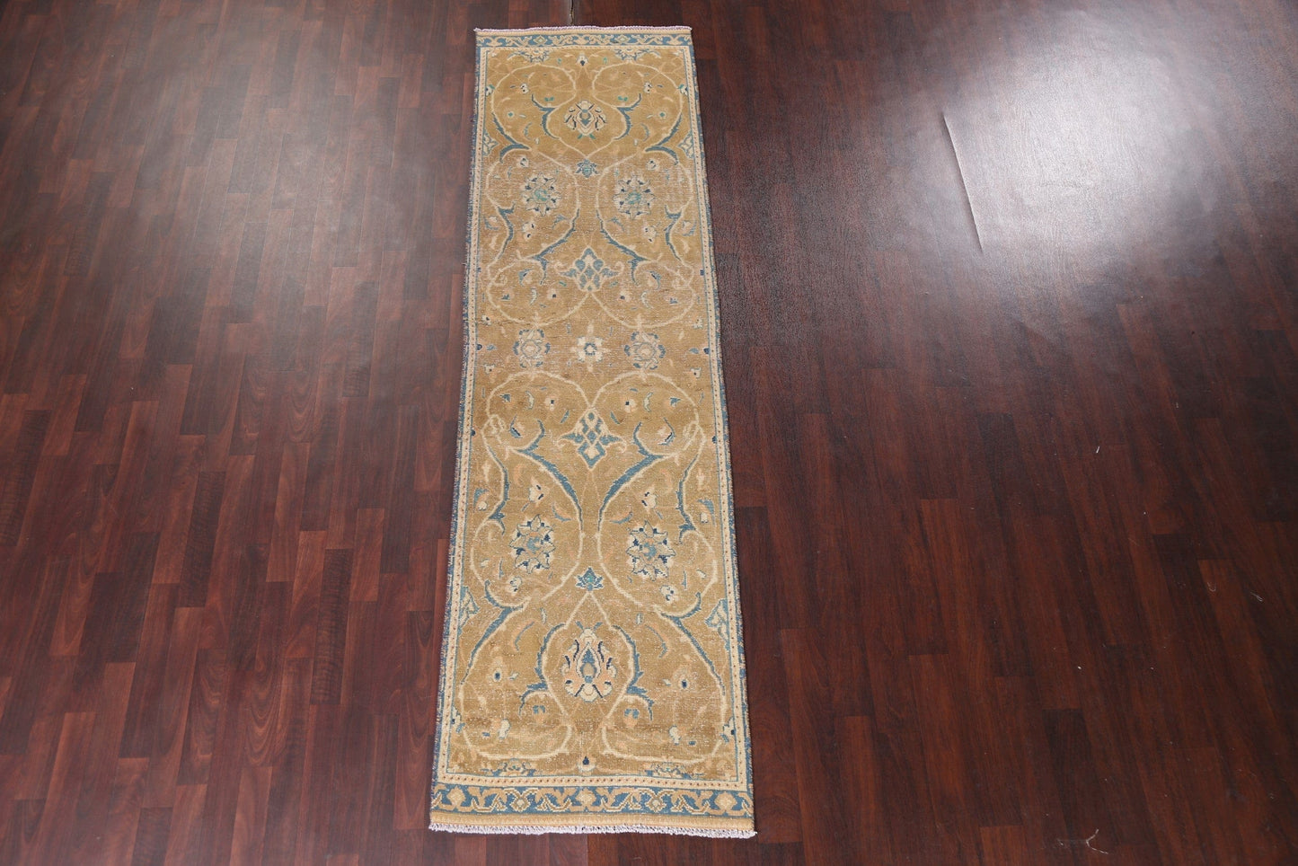 Vintage Floral Tabriz Persian Runner Rug 3x10