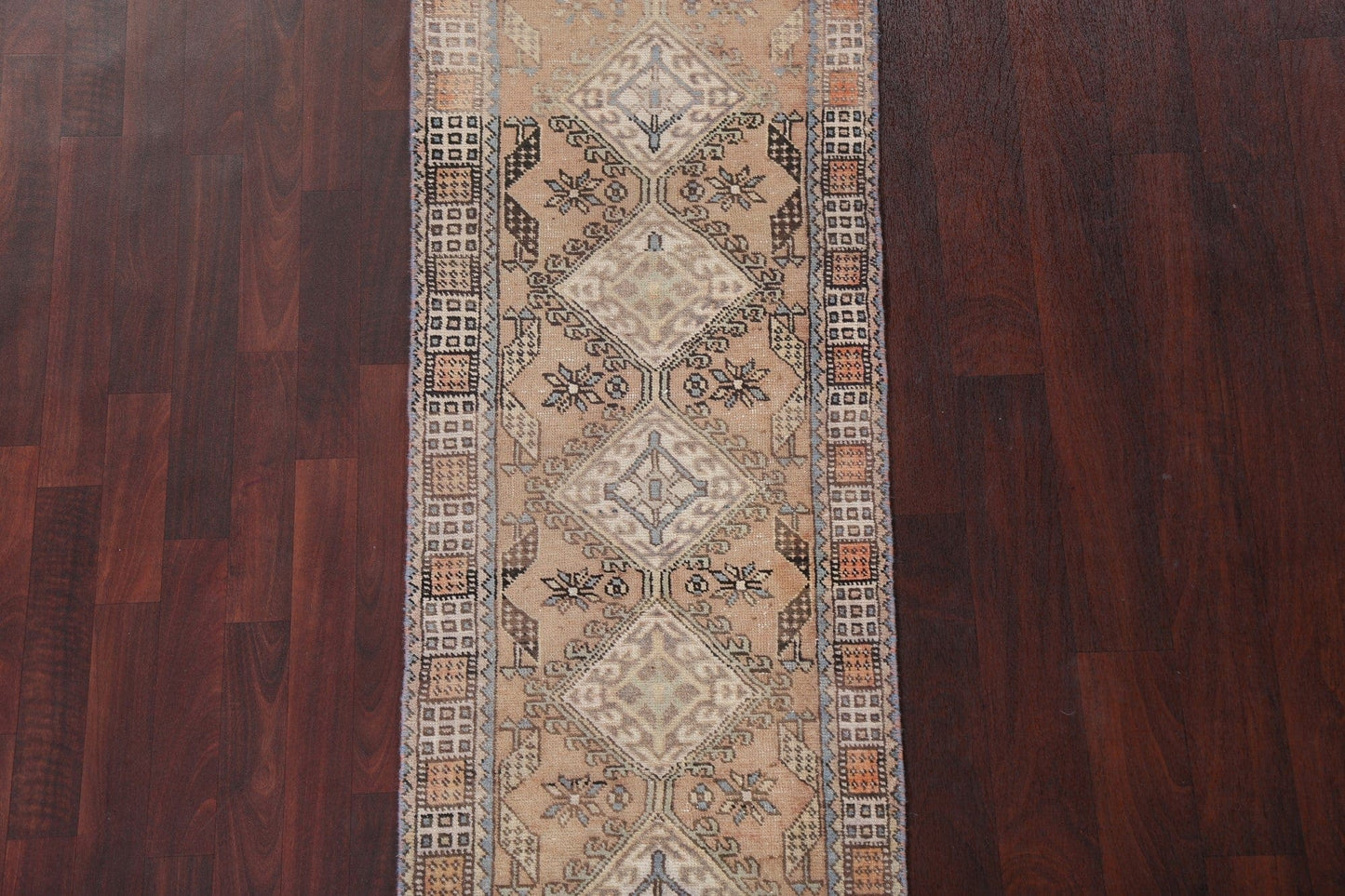 Vintage Heriz Persian Runner Rug 2x7