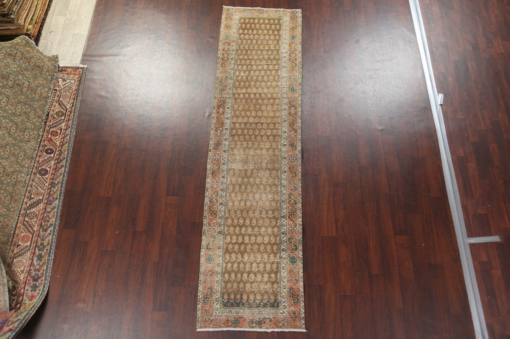 Vintage Wool Tabriz Persian Runner Rug 3x11