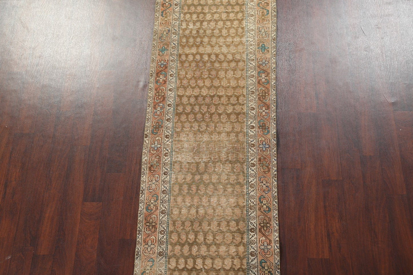 Vintage Wool Tabriz Persian Runner Rug 3x11