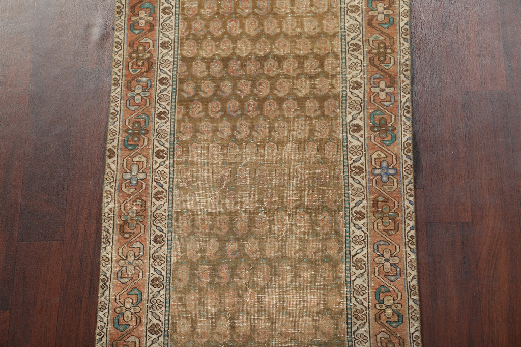 Vintage Wool Tabriz Persian Runner Rug 3x11