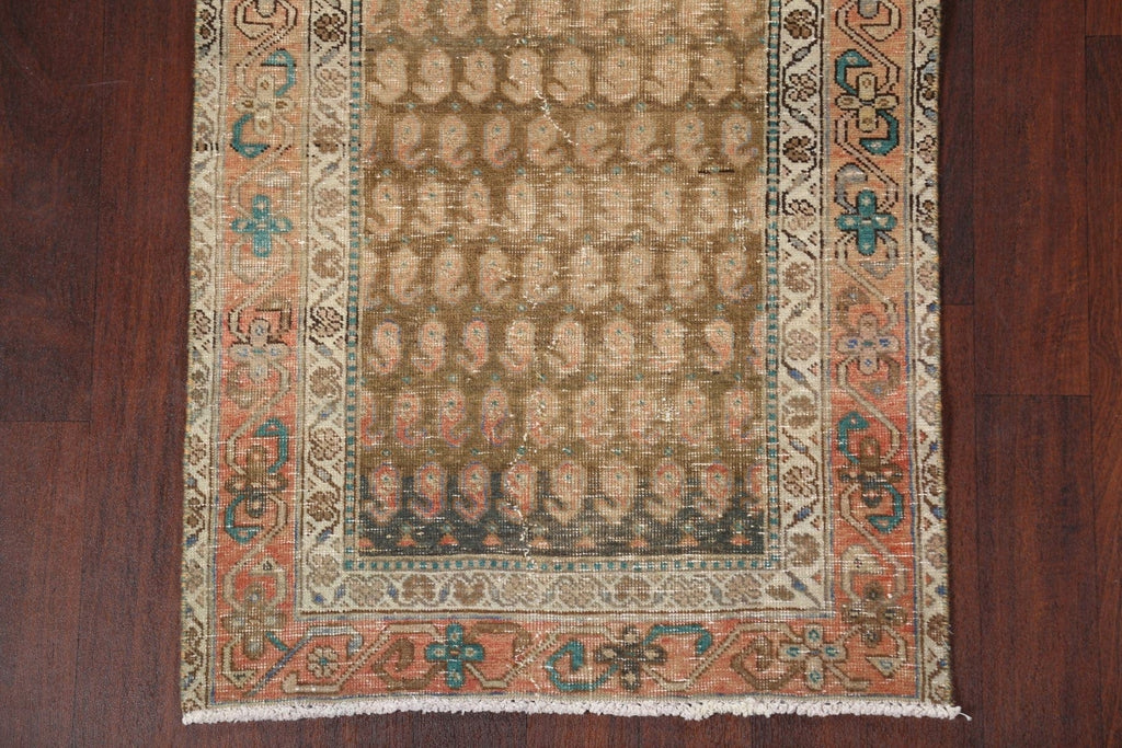 Vintage Wool Tabriz Persian Runner Rug 3x11