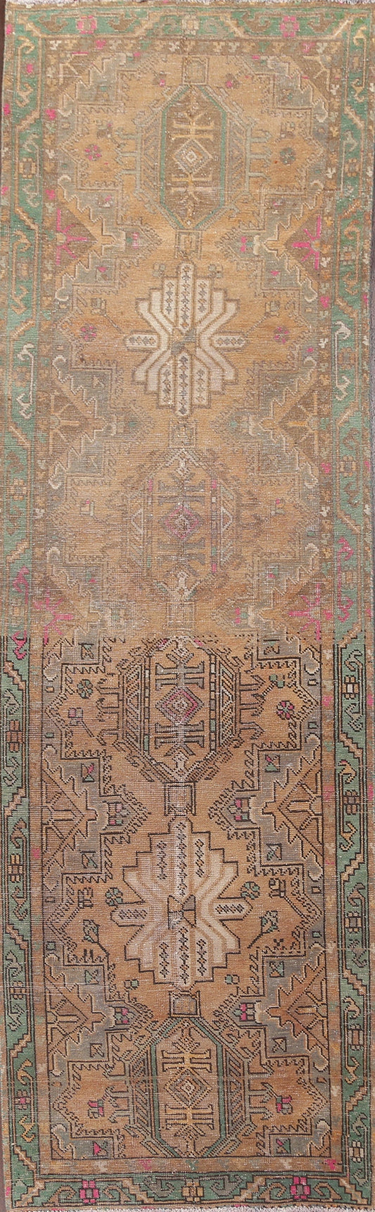 Vintage Wool Ardebil Persian Runner Rug 4x12