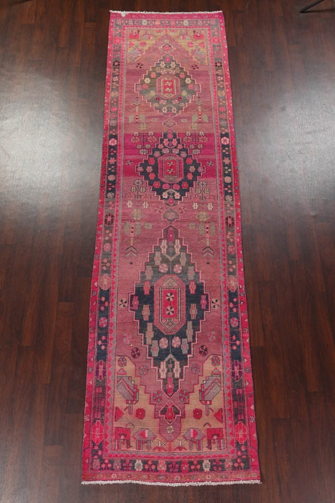 Geometric Meshkin Persian Runner Rug 4x14