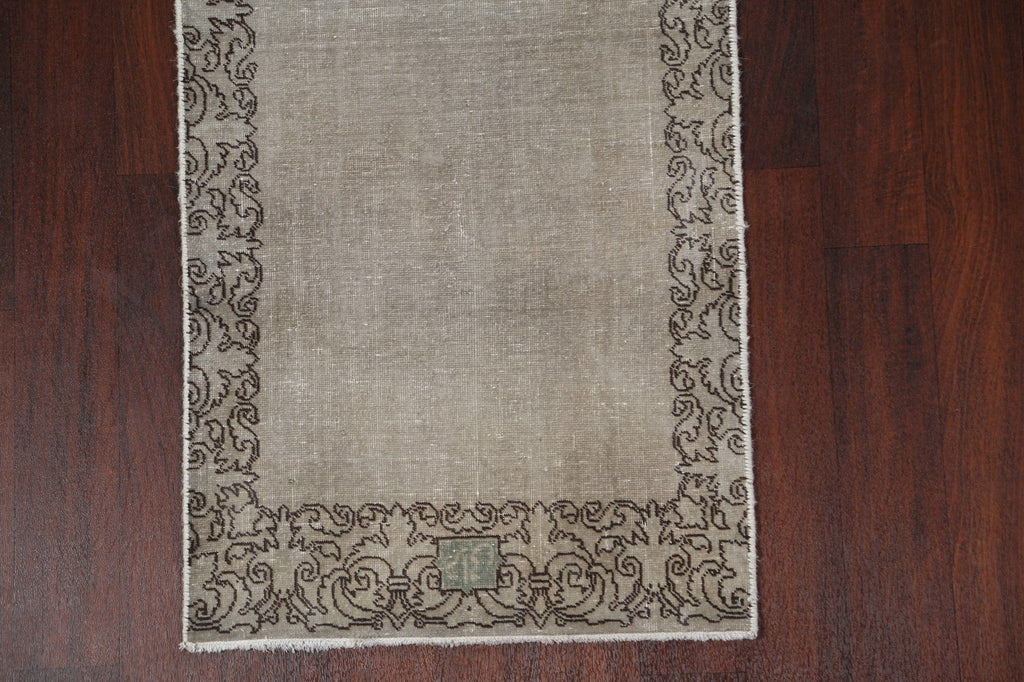 Distressed Over-Dyed Tabriz Persian Runner Rug 2x9