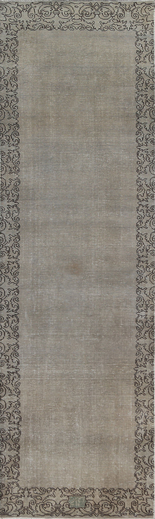 Distressed Over-Dyed Tabriz Persian Runner Rug 2x9