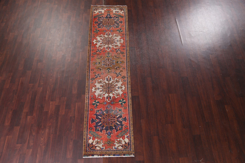 Vintage Wool Heriz Persian Runner Rug 2x10