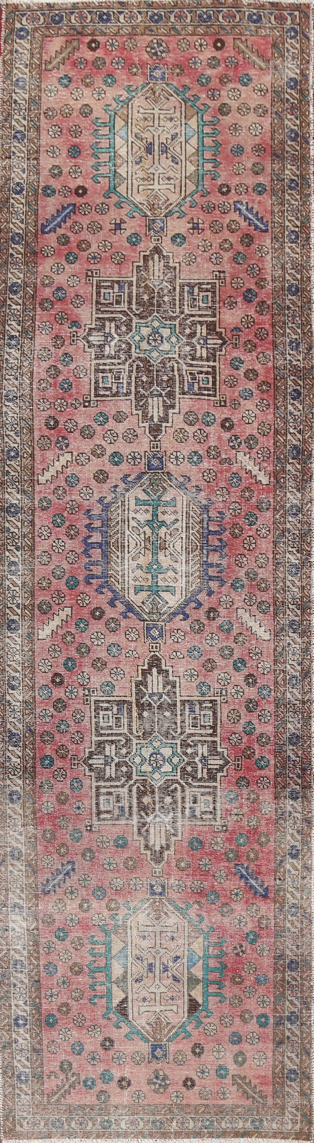 Vintage Ardebil Persian Runner Rug 3x13