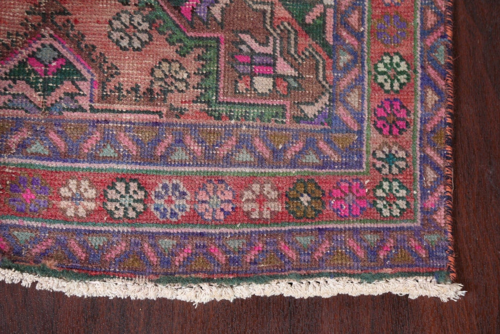 Antique Geometric Heriz Persian Runner Rug 3x13