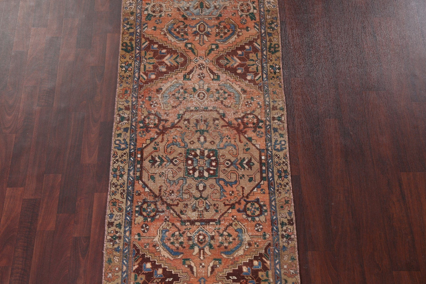 Vintage Heriz Persian Runner Rug 3x10