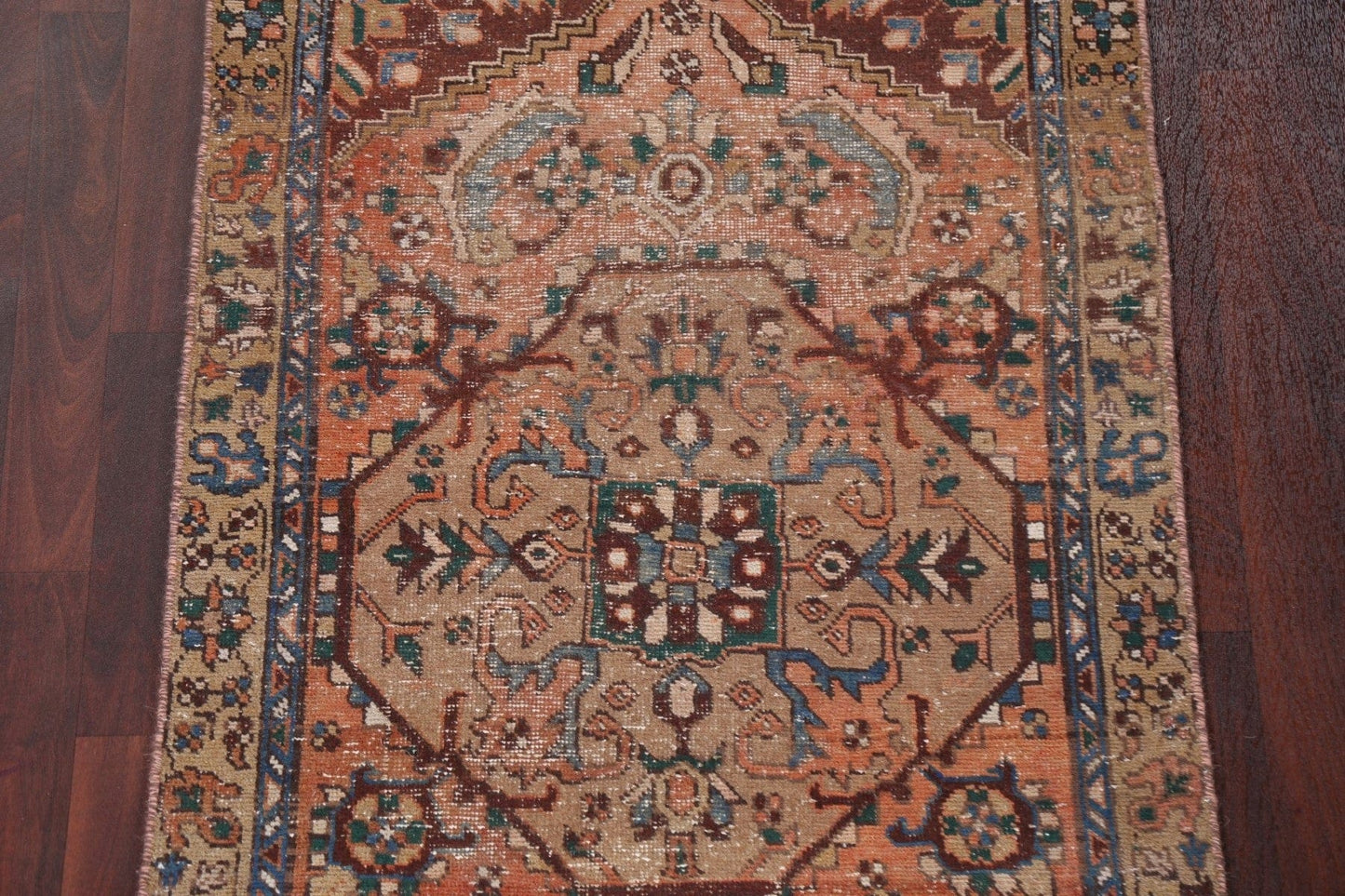 Vintage Heriz Persian Runner Rug 3x10