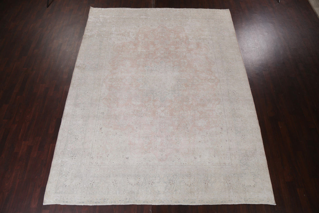 Muted Distressed Kerman Persian Area Rug 10x12