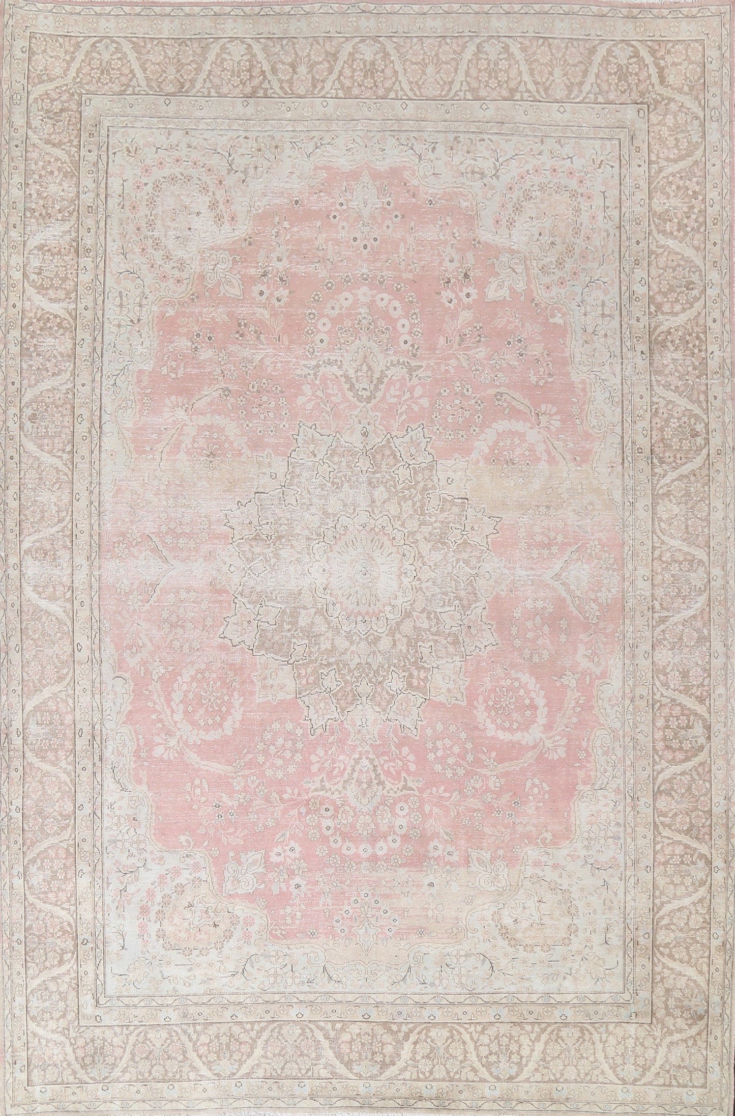 Muted Distressed Kerman Persian Area Rug 10x13