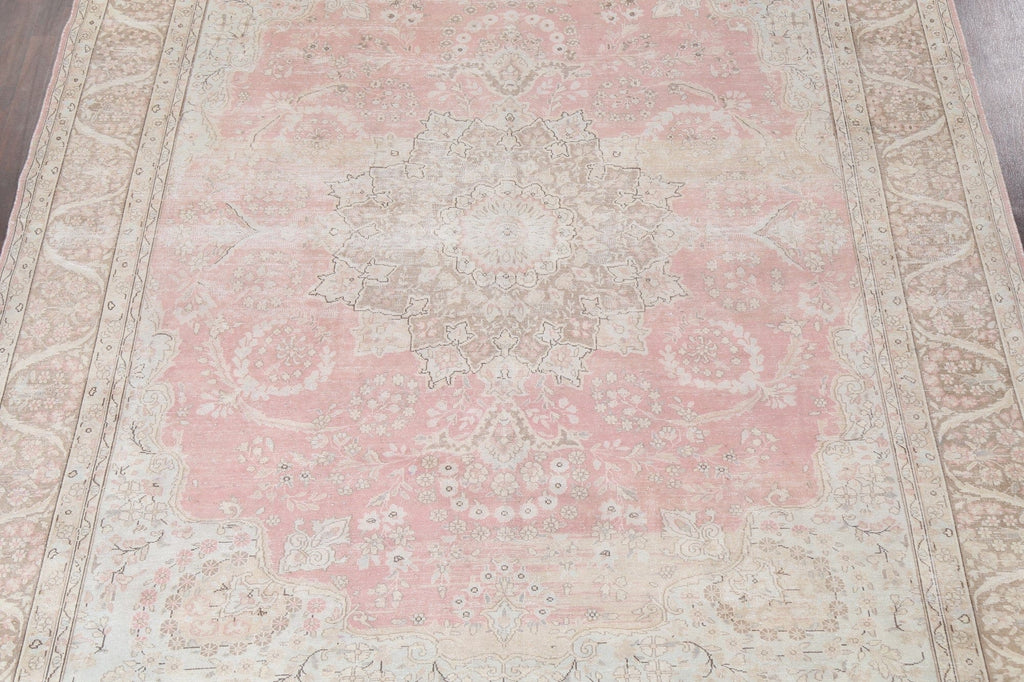 Muted Distressed Kerman Persian Area Rug 10x13