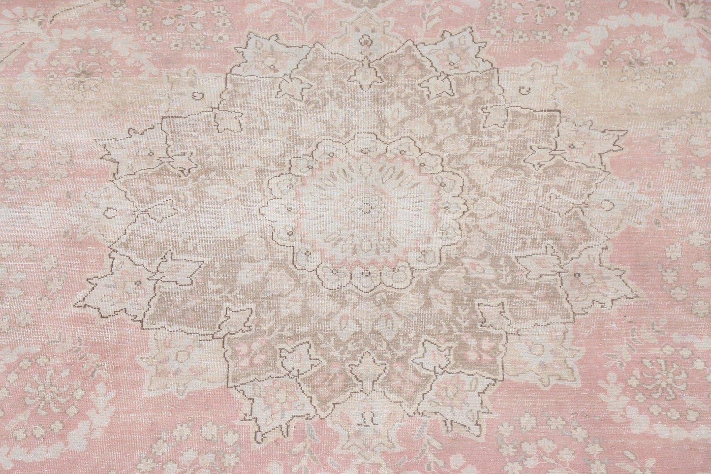 Muted Distressed Kerman Persian Area Rug 10x13