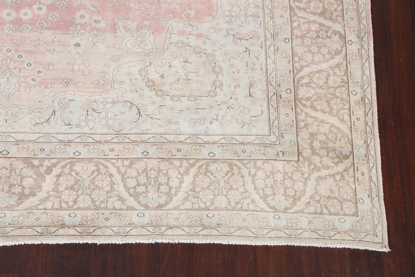 Muted Distressed Kerman Persian Area Rug 10x13