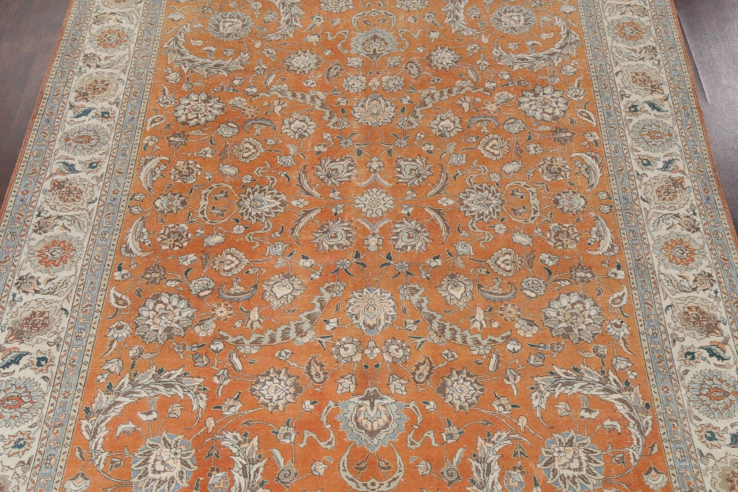 Vegetable Dye Floral Tabriz Persian Area Rug 10x13