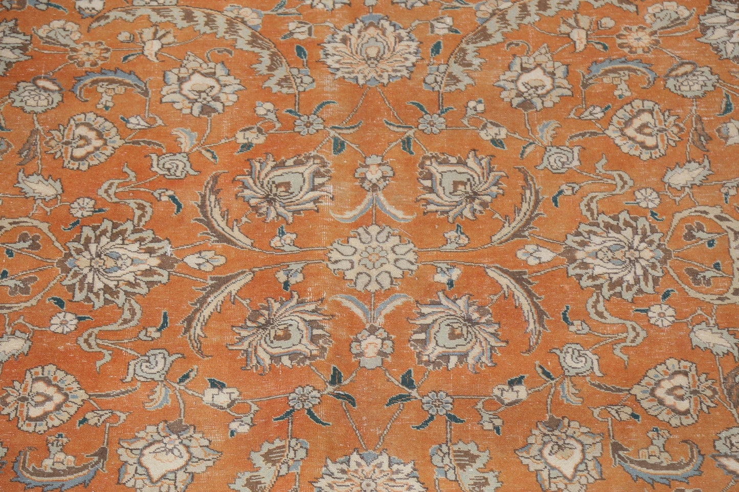 Vegetable Dye Floral Tabriz Persian Area Rug 10x13