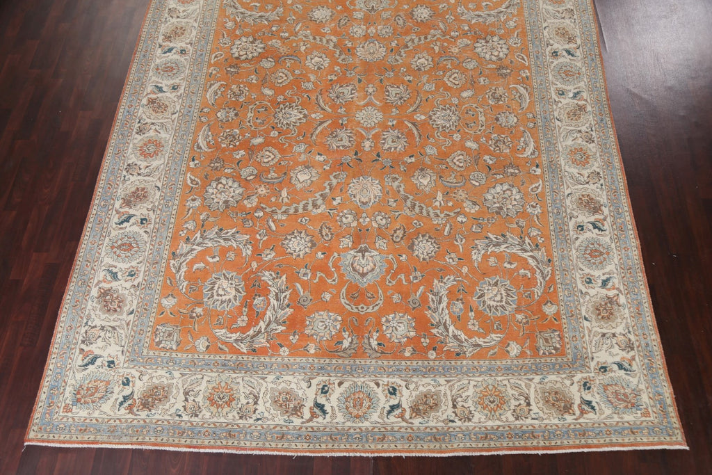 Vegetable Dye Floral Tabriz Persian Area Rug 10x13