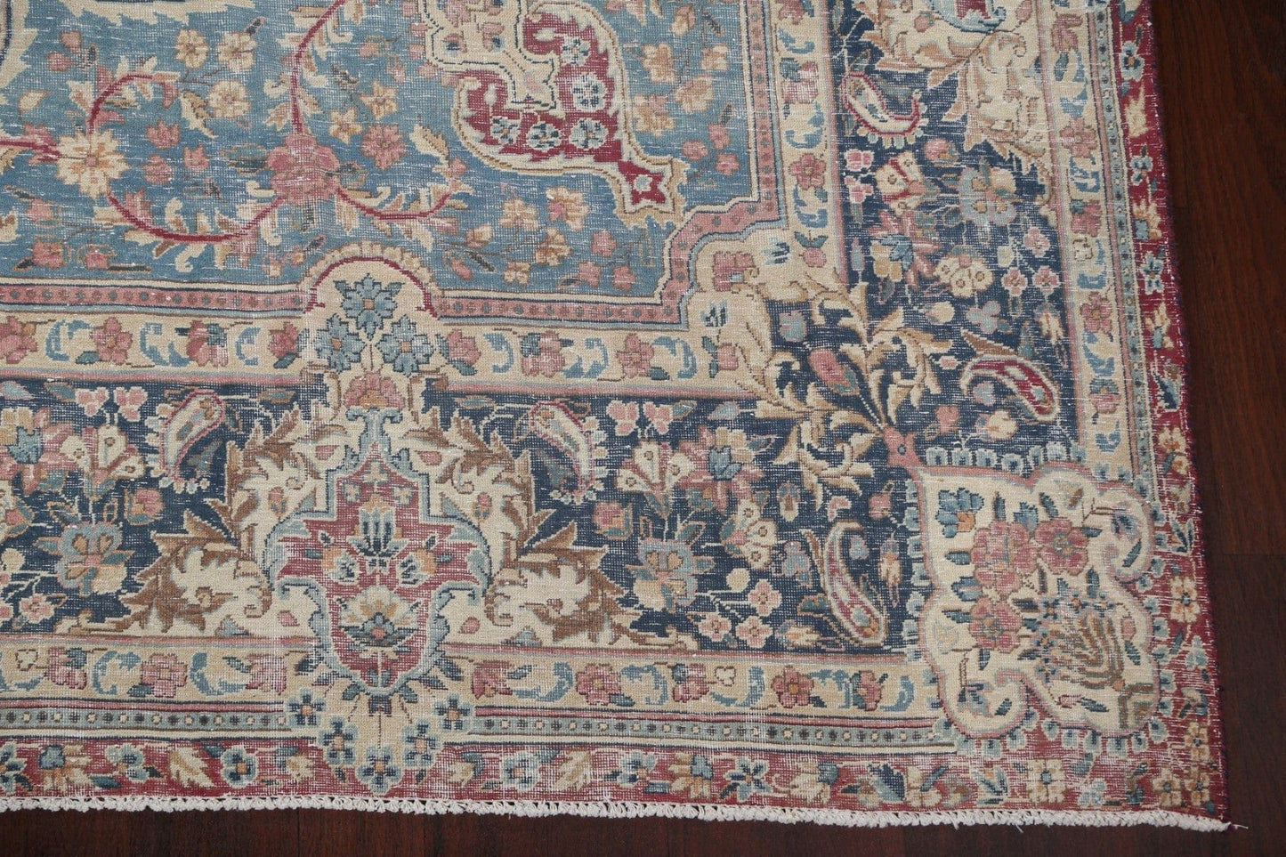 Antique Maroon Vegetable Dye Kerman Persian Area Rug 10x17