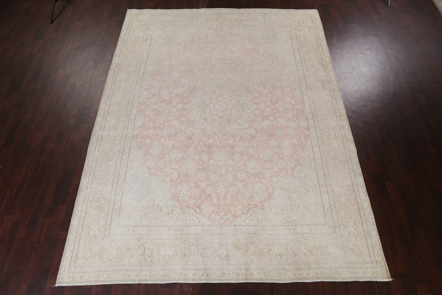 Muted Distressed Kerman Persian Area Rug 10x13