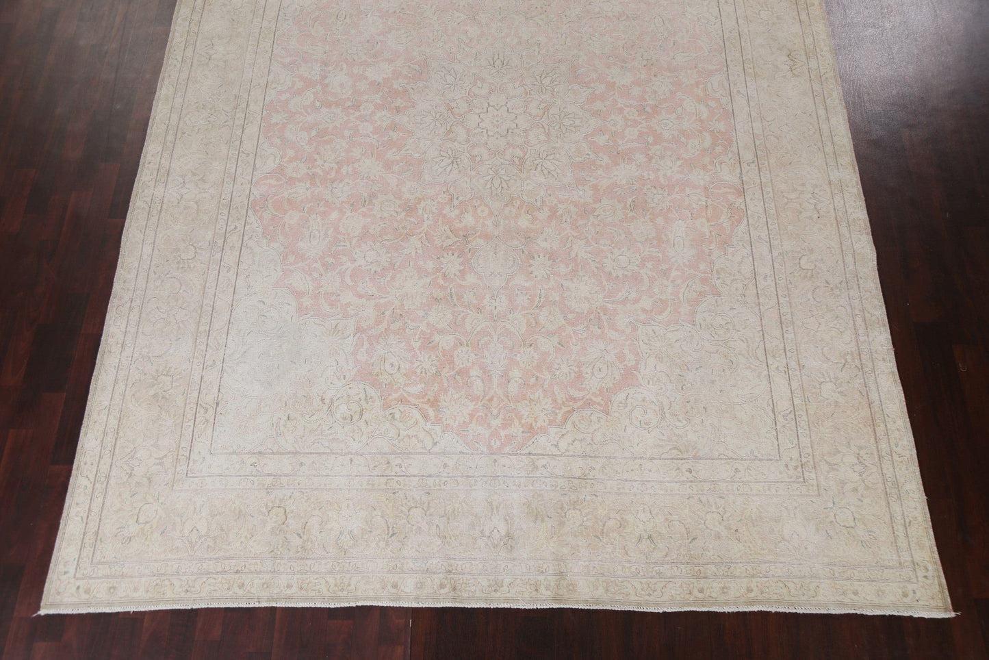 Muted Distressed Kerman Persian Area Rug 10x13