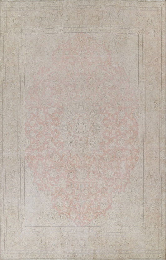 Muted Distressed Kerman Persian Area Rug 10x13