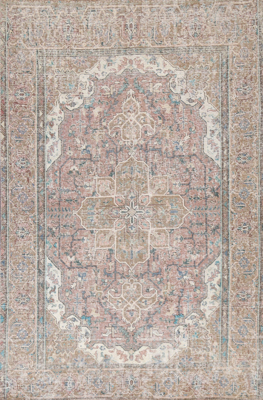 Antique Geometric Heriz Persian Area Rug 7x9