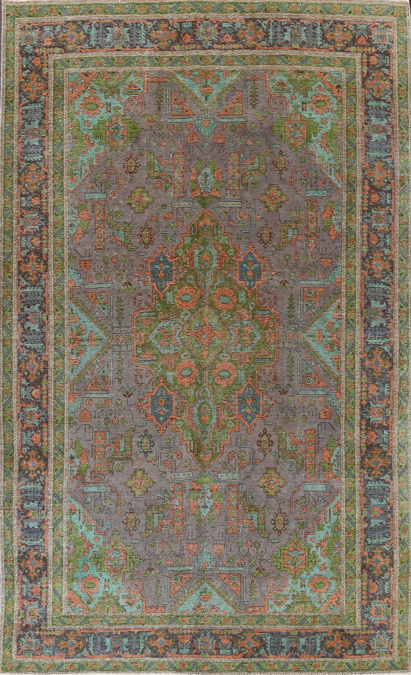 Distressed Tabriz Persian Area Rug 8x11