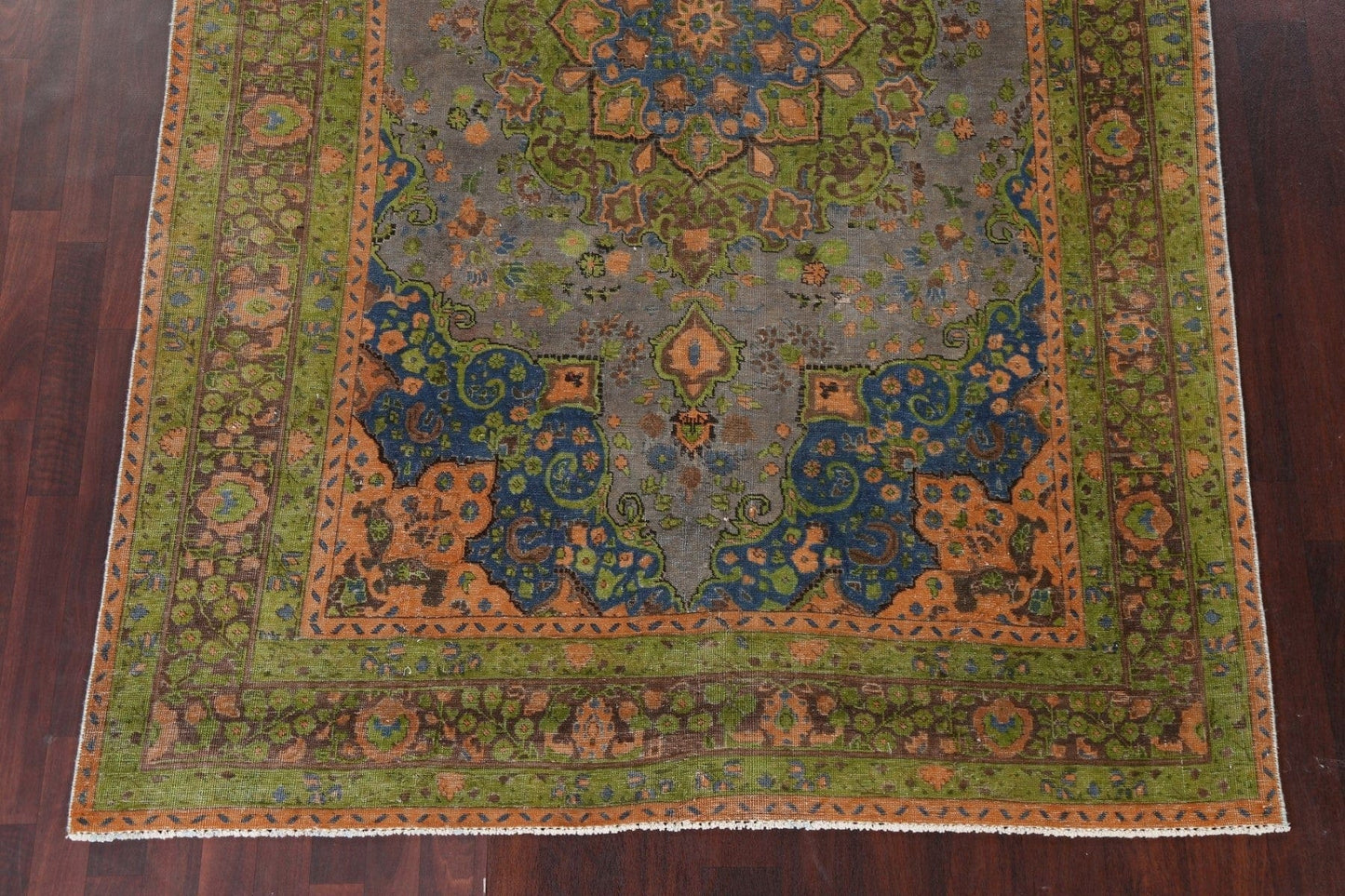 Distressed Over-Dye Mashad Persian Area Rug 6x10