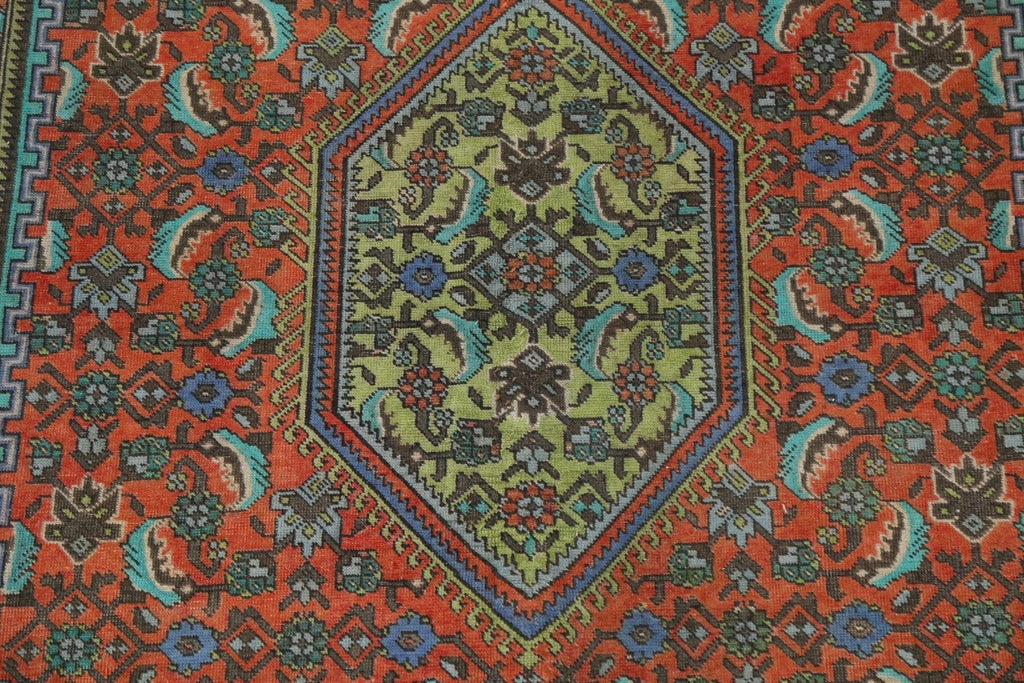 Distressed Geometric Ardebil Persian Area Rug 7x10