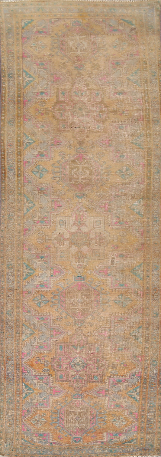 Geometric Heriz Persian Runner Rug 4x13