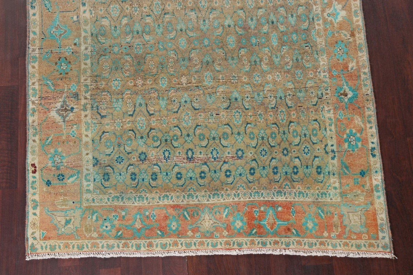 Distressed Wool Mahal Persian Area Rug 5x11