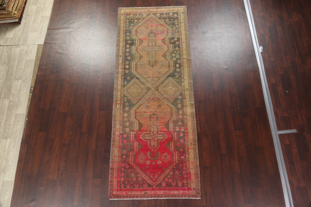 Tribal Wool Ardebil Persian Runner Rug 4x11