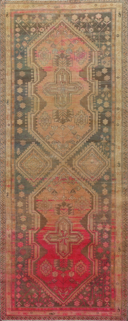 Tribal Wool Ardebil Persian Runner Rug 4x11