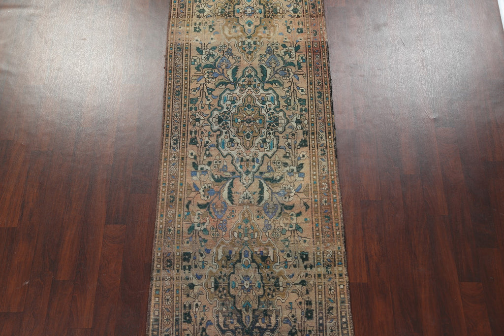 Vintage Wool Hamedan Persian Runner Rug 4x13