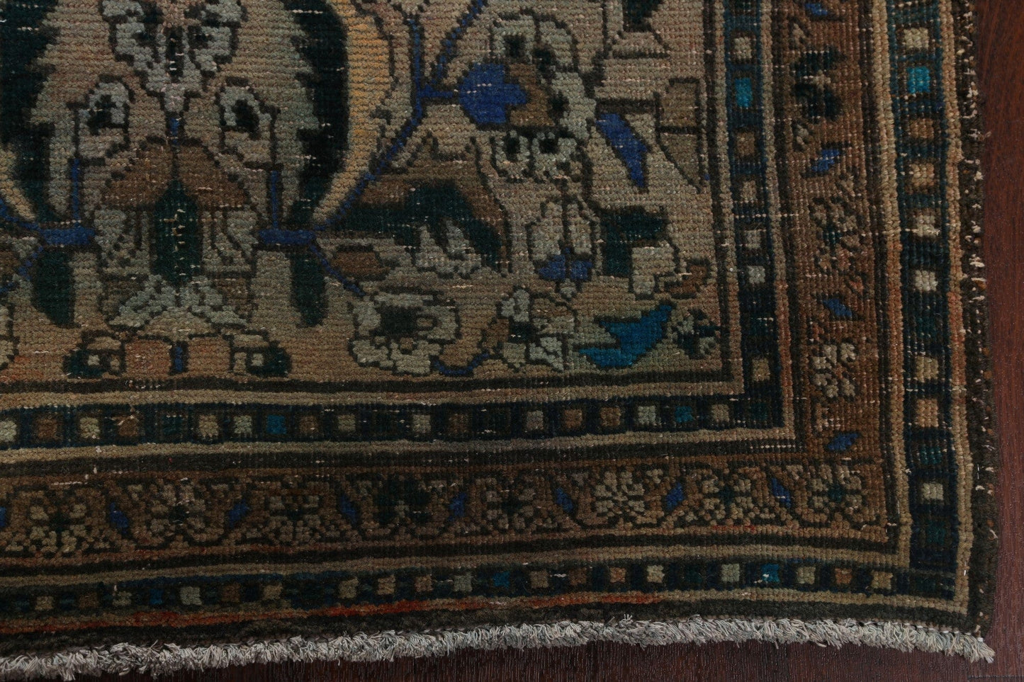 Vintage Wool Hamedan Persian Runner Rug 4x13